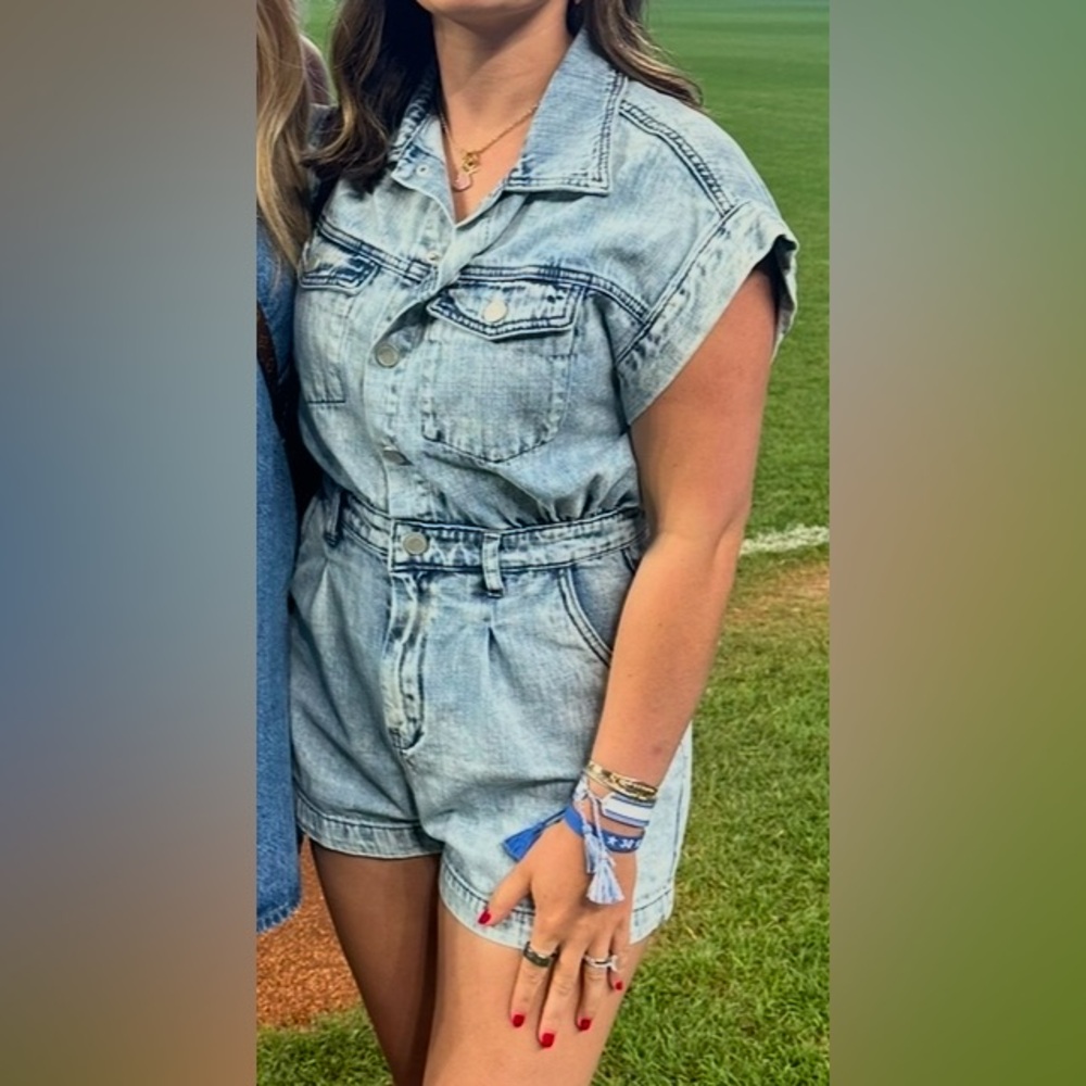 blankNYC Denim Romper Small